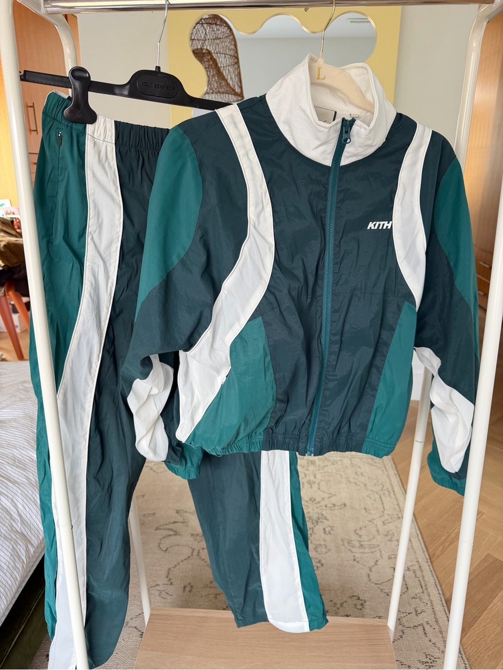 Kith Teal, Dark Green & White Retro Track Suit